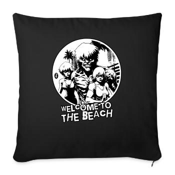 Welcome to the Beach of the Muscle Monsters - Sofa pillowcase 17,3'' x 17,3'' (45 x 45 cm) - black - Front