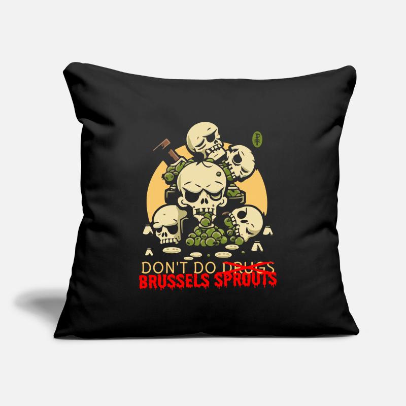 Disgusting Vegetable Skulls: Avoid Brussels Sprouts Sofa pillowcase 17,3'' x 17,3'' (45 x 45 cm)