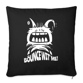Saute avec moi, un petit monstre - Housse de coussin décorative 45 x 45 cm - noir - Devant
