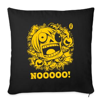 Bande dessinée Dessin animé Méchant Horreur Visage Hurlant - Housse de coussin décorative 45 x 45 cm - noir - Devant