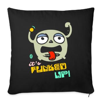 Funk It Up The Disco Funk, Cartoon Funky Music - Sofa pillowcase 17,3'' x 17,3'' (45 x 45 cm) - black - Front