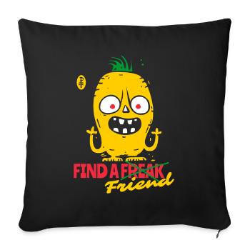 Find a Weird Friend: Cartoon Monsters - Sofa pillowcase 17,3'' x 17,3'' (45 x 45 cm) - black - Front