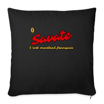 L’art martial français : la savate - Housse de coussin décorative 45 x 45 cm - noir - Devant