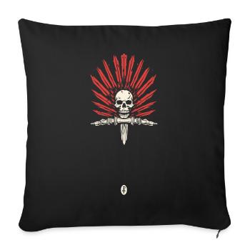 Tribu de plumes et de crânes, l’homme indigène - Housse de coussin décorative 45 x 45 cm - noir - Devant
