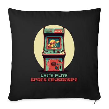 Let's play, Crusaders in Space - Sofa pillowcase 17,3'' x 17,3'' (45 x 45 cm) - black - Front