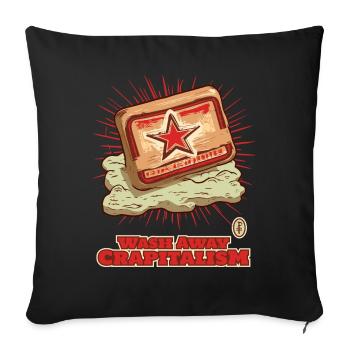 Wash away the poop italism: Communist soap - Sofa pillowcase 17,3'' x 17,3'' (45 x 45 cm) - black - Front