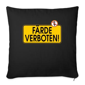 DANGER! Horses forbidden - Sofa pillowcase 17,3'' x 17,3'' (45 x 45 cm) - black - Front