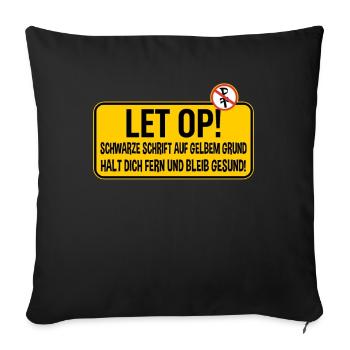 Humour et prudence Attention aux conducteurs hollandais - Housse de coussin décorative 45 x 45 cm - noir - Devant