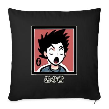 Tarot d’anime : 愚か者 Le fou, le fou - Housse de coussin décorative 45 x 45 cm - noir - Devant