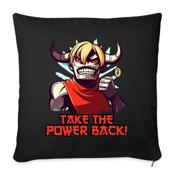 Take back the power! An Anime Minotaur - Sofa pillowcase 17,3'' x 17,3'' (45 x 45 cm) - black - Front