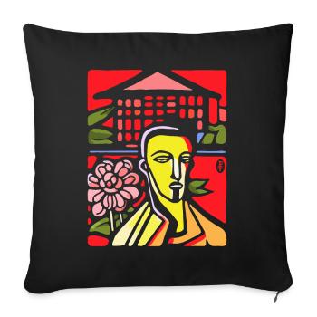 Dissatisfied abstract art guy - Sofa pillowcase 17,3'' x 17,3'' (45 x 45 cm) - black - Front