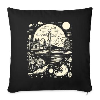 Squelette ludique et folie abstraite de la nature - Housse de coussin décorative 45 x 45 cm - noir - Devant