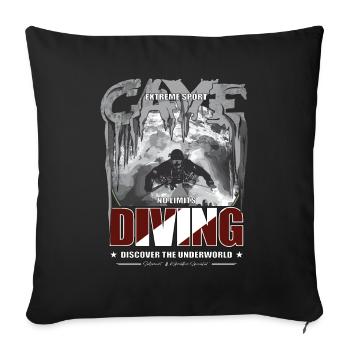 Cave Diving Cave Diving Gift Extreme Sports - Sofa pillowcase 17,3'' x 17,3'' (45 x 45 cm) - black - Front