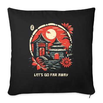 Japanese Wanderlust Fantasy Culture - Sofa pillowcase 17,3'' x 17,3'' (45 x 45 cm) - black - Front