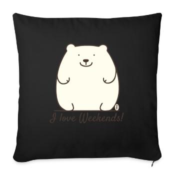 I Love Weekend: Cute Polar Bear - Sofa pillowcase 17,3'' x 17,3'' (45 x 45 cm) - black - Front