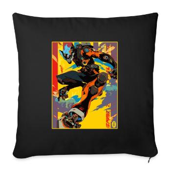 Graffiti Anime Manga Mecha Bot - Sofakissenbezug 45 x 45 cm - Schwarz - Vorne