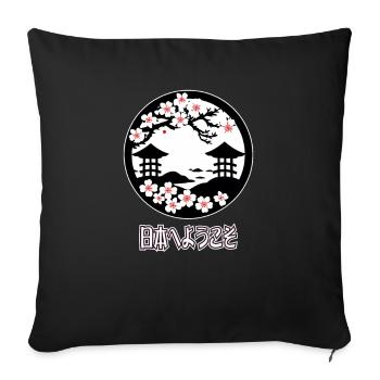 Welcome to Japan - Sofa pillowcase 17,3'' x 17,3'' (45 x 45 cm) - black - Front