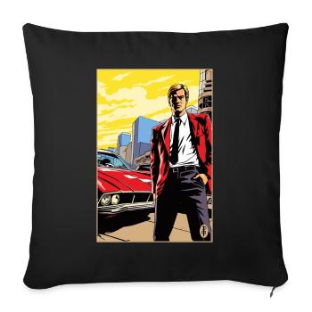 Popart Cartoon Dream Époux M. Bel Homme - Housse de coussin décorative 45 x 45 cm - noir - Devant