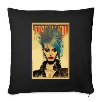 Vintage Poster: 80s Punk Rock Girls Magazine - Sofa pillowcase 17,3'' x 17,3'' (45 x 45 cm) - black - Front