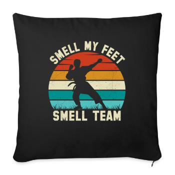 Smell my feet Smell Team - Sofa pillowcase 17,3'' x 17,3'' (45 x 45 cm) - black - Front