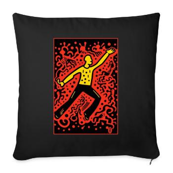 Cartoon Pop Art - Croire en l’aviation - Housse de coussin décorative 45 x 45 cm - noir - Devant