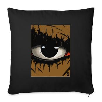 A woman's all-seeing eye - Sofa pillowcase 17,3'' x 17,3'' (45 x 45 cm) - black - Front
