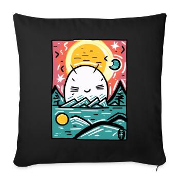 Créature mignonne se cachant dans la nature - Housse de coussin décorative 45 x 45 cm - noir - Devant