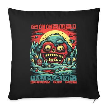 Bon sang, les gens me donnent la chair de poule et me font peur - Housse de coussin décorative 45 x 45 cm - noir - Devant