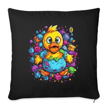 Le caneton Trashy Happy Toy - Housse de coussin décorative 45 x 45 cm - noir - Devant