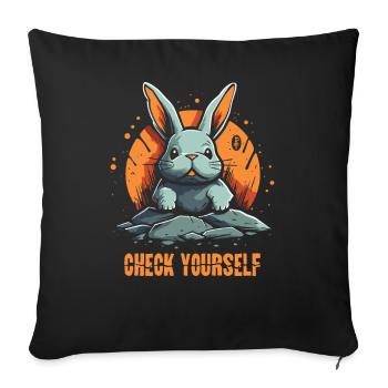 Check Yourself: A Cool Orange Bunny - Sofa pillowcase 17,3'' x 17,3'' (45 x 45 cm) - black - Front