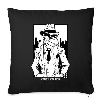Meet the Animal Detective Do Little - Sofa pillowcase 17,3'' x 17,3'' (45 x 45 cm) - black - Front