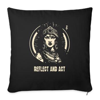 Reflect and act, indigenous woman - Sofa pillowcase 17,3'' x 17,3'' (45 x 45 cm) - black - Front