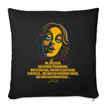 Toni says: "The man is my dream man" - Sofa pillowcase 17,3'' x 17,3'' (45 x 45 cm) - black - Front