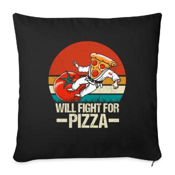 Se battra pour Pizza Karate - Housse de coussin décorative 45 x 45 cm - noir - Devant