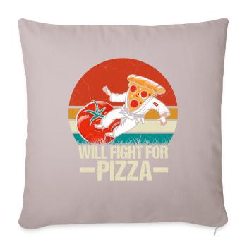 Se battra pour Pizza Karate - Housse de coussin décorative 45 x 45 cm - taupe clair - Devant