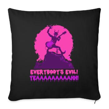 Everyone is evil! Devil's rock concert in hell - Sofa pillowcase 17,3'' x 17,3'' (45 x 45 cm) - black - Front