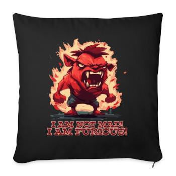 I'm not mad, I'm angry, devil - Sofa pillowcase 17,3'' x 17,3'' (45 x 45 cm) - black - Front