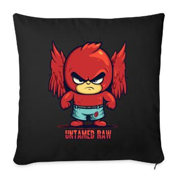 A strong child is an untamed angel - Sofa pillowcase 17,3'' x 17,3'' (45 x 45 cm) - black - Front