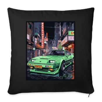 Voiture japonaise : Voiture de sport Bosozoku Osaka JDM - Housse de coussin décorative 45 x 45 cm - noir - Devant