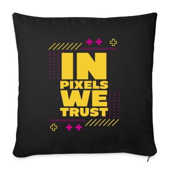 Dans les pixels auxquels nous faisons confiance - Housse de coussin décorative 45 x 45 cm - noir - Devant