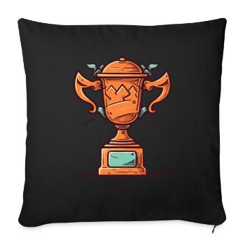 Le vainqueur remporte tout, un trophée - Housse de coussin décorative 45 x 45 cm - noir - Devant