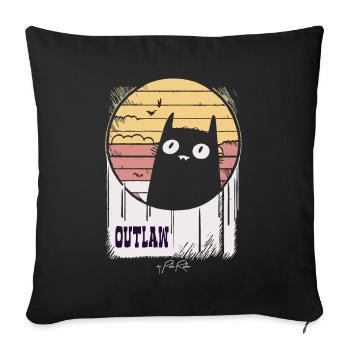 The Outlaw Retro Cat, The Cat - Sofa pillowcase 17,3'' x 17,3'' (45 x 45 cm) - black - Front