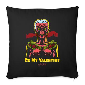 Be My Valentine: A Pop Art Colors Zombie - Sofa pillowcase 17,3'' x 17,3'' (45 x 45 cm) - black - Front