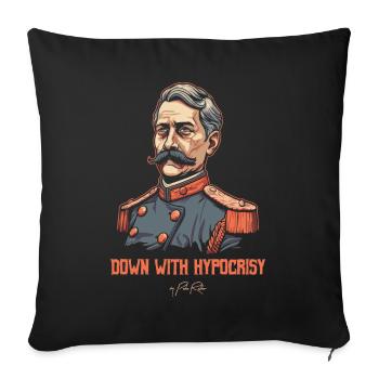Aristocrat Portrait, Down with Hypocrisy - Sofa pillowcase 17,3'' x 17,3'' (45 x 45 cm) - black - Front