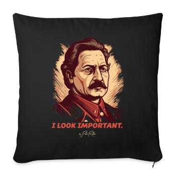I look important - Sofa pillowcase 17,3'' x 17,3'' (45 x 45 cm) - black - Front