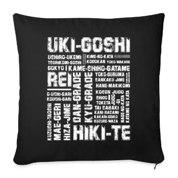 Judo - Housse de coussin décorative 45 x 45 cm - noir - Devant