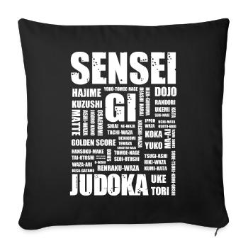 Judo - Housse de coussin décorative 45 x 45 cm - noir - Devant