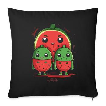 Parent isolé avec 2 enfants - Housse de coussin décorative 45 x 45 cm - noir - Devant
