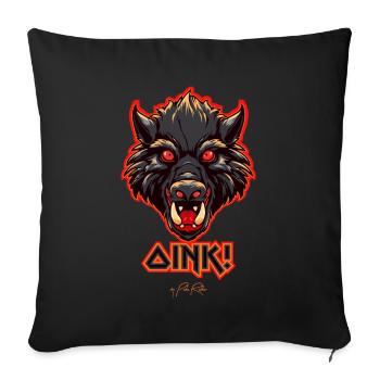 Heavy Metal Schwein, Oink - Sofakissenbezug 45 x 45 cm - Schwarz - Vorne