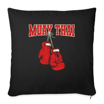 Muay Thaï - Housse de coussin décorative 45 x 45 cm - noir - Devant